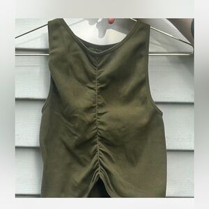 green cotton tank top